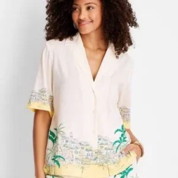 Future Collective Shirt Resort Print Summer Button Down Size Small - Picture 1 of 8